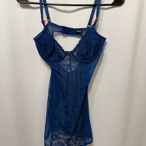 Frederick's of Hollywood Blue Lace Chemise